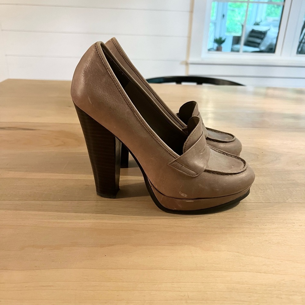Aldo loafer platform heels